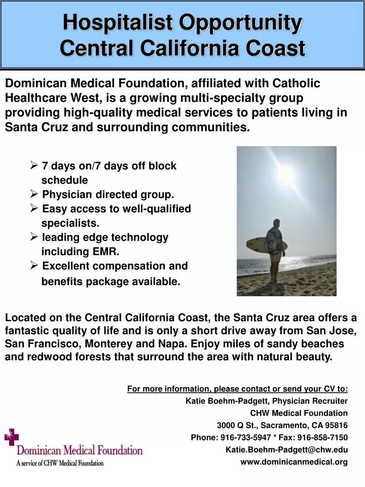 hospitalist opportunity central california coast