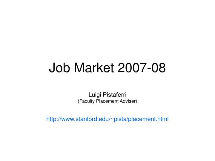 job market 2007 08