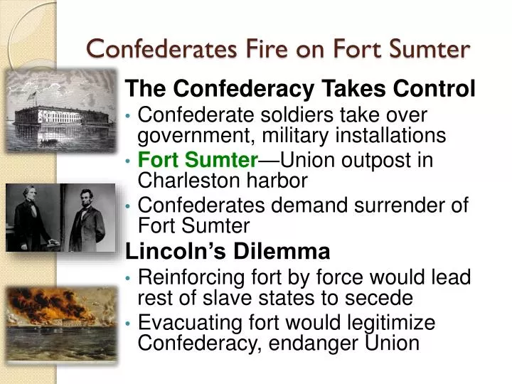 confederates fire on fort sumter