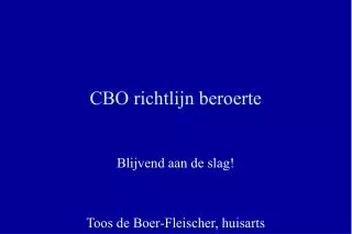 cbo richtlijn beroerte