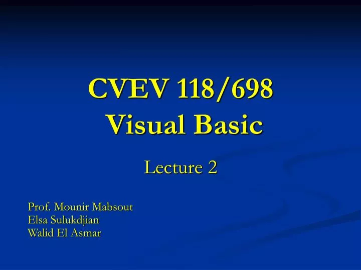 cvev 118 698 visual basic