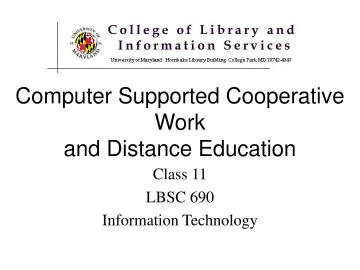 computer supported cooperative work and distance education