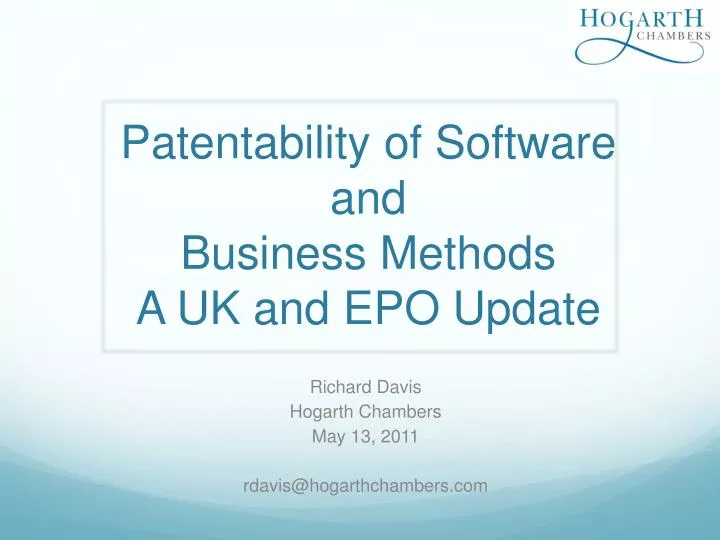 patentability of software and business methods a uk and epo update