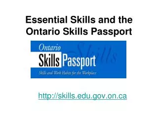 Essential Skills and the Ontario Skills Passport skills.on