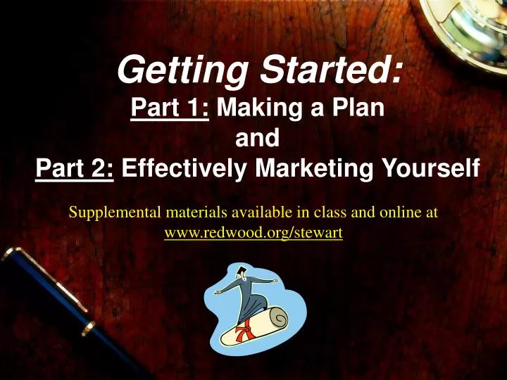 getting started part 1 making a plan and part 2 effectively marketing yourself