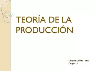 teor a de la producci n