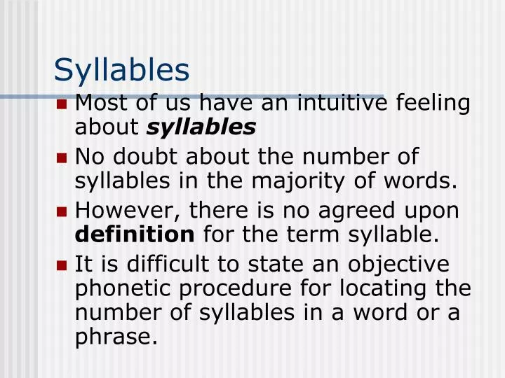 syllables