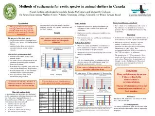 Methods of euthanasia for exotic species in animal shelters in Canada