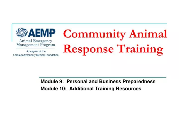 community animal response training