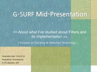 G-SURF Mid-Presentation