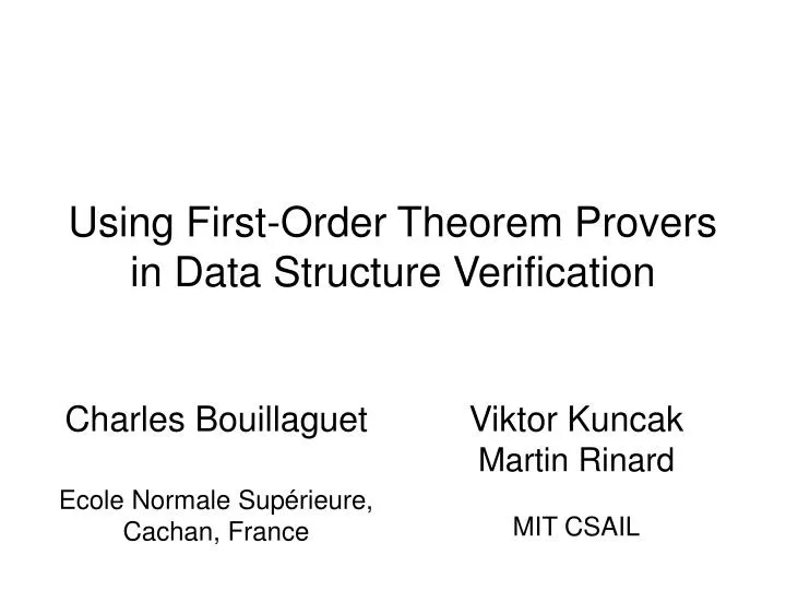 using first order theorem provers in data structure verification