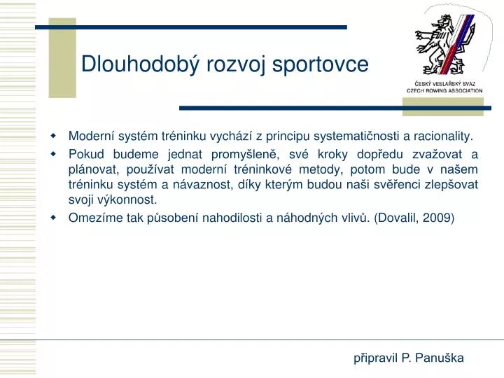 dlouhodob rozvoj sportovce