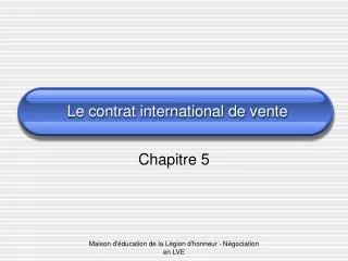 le contrat international de vente