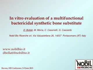 In vitro evaluation of a multifunctional bactericidal synthetic bone substitute