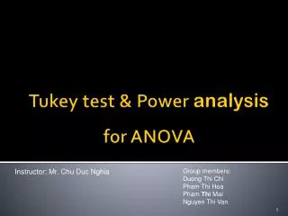 Tukey test &amp; Power analysis for ANOVA