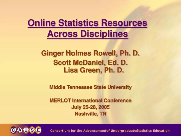 online statistics resources across disciplines