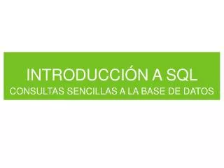 introducci n a sql