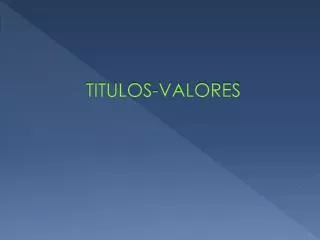 titulos valores