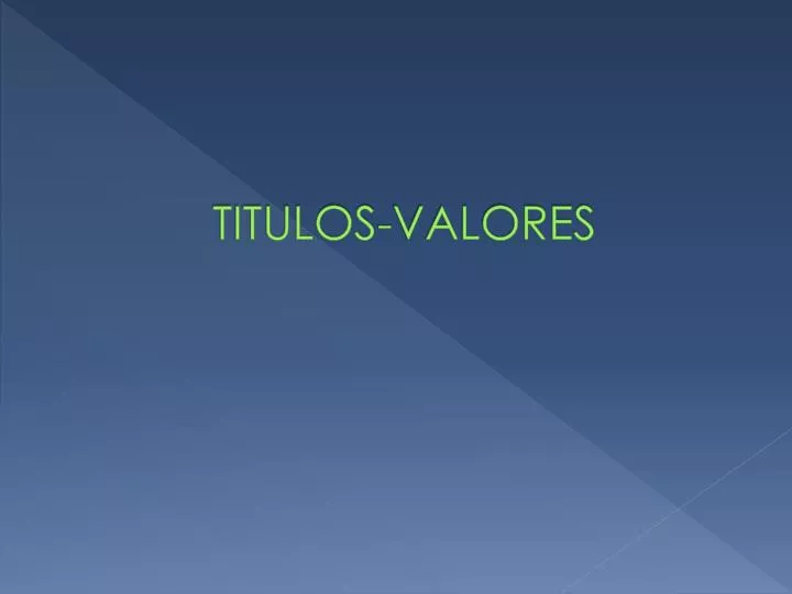 titulos valores