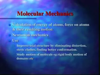 Molecular Mechanics