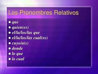 los pronombres relativos
