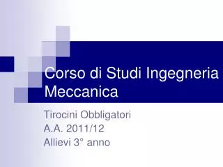 corso di studi ingegneria meccanica