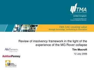Review of insolvency framework in the light of the experience of the MG Rover collapse