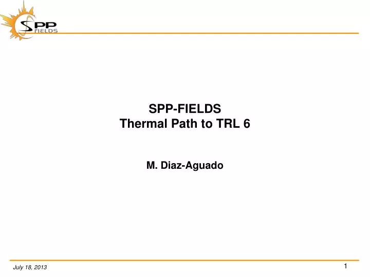 spp fields thermal path to trl 6
