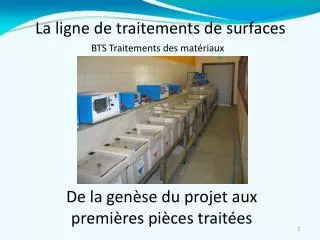 la ligne de traitements de surfaces