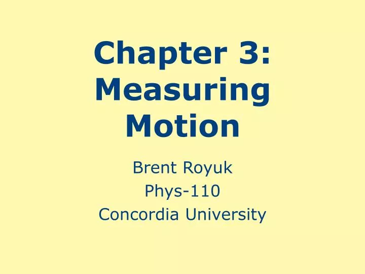 chapter 3 measuring motion