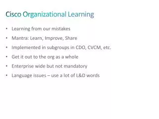 Cisco Organizational Learning