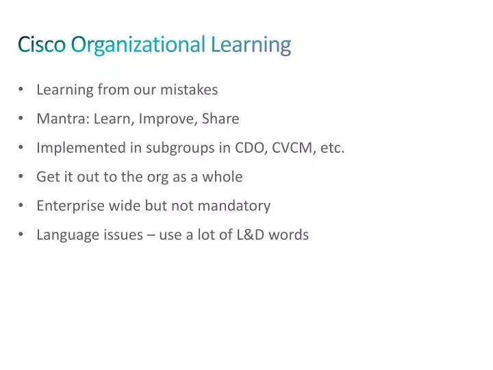 cisco organizational learning