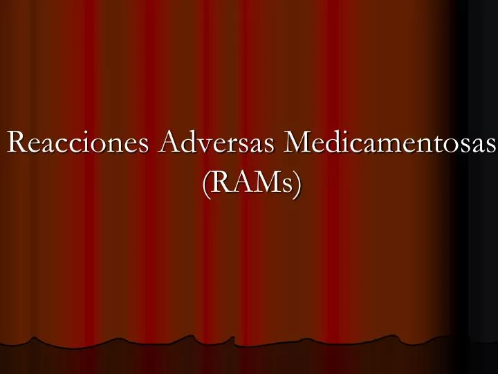 reacciones adversas medicamentosas rams