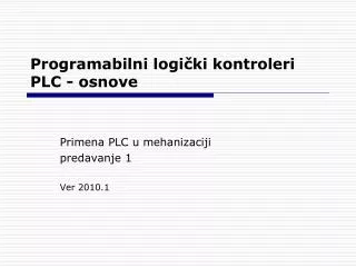 programabilni logi ki kontroleri plc osnove