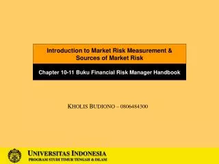 Introduction to Market Risk Measurement &amp; Sources of Market Risk