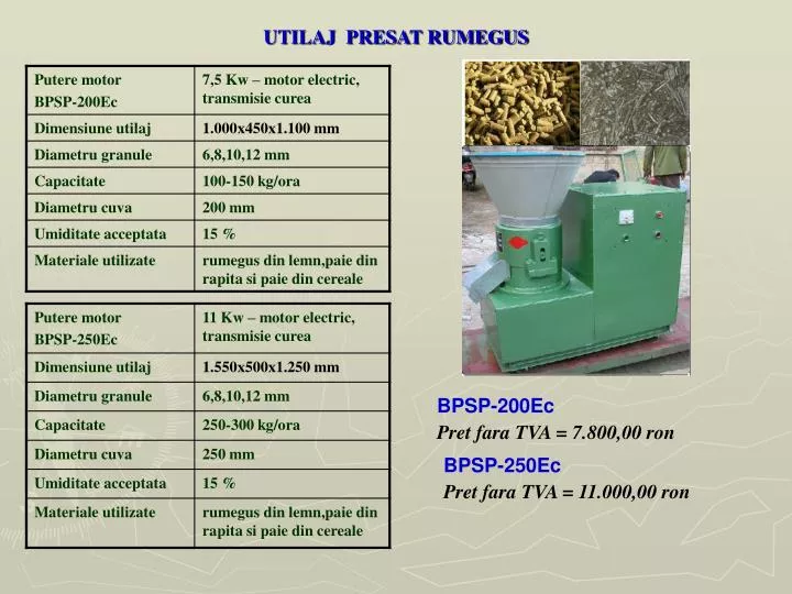 utilaj presat rumegus