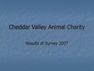 Cheddar Valley Animal Charity