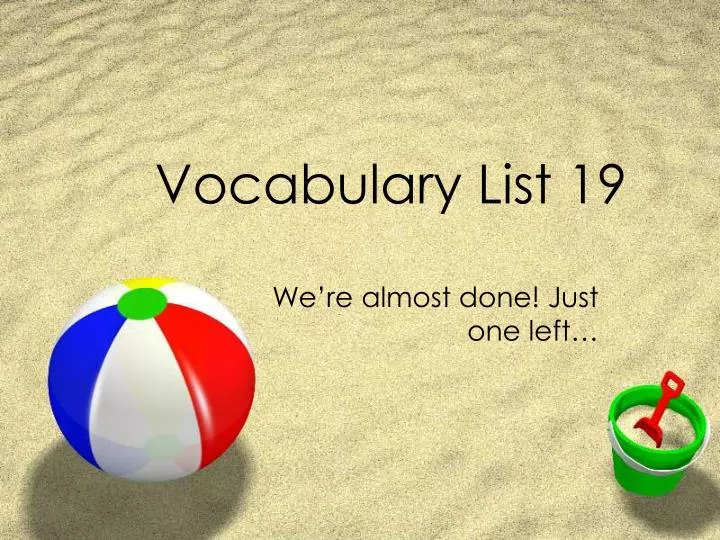 vocabulary list 19