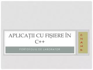 aplica ii cu fi iere n c