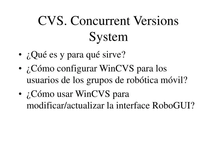 cvs concurrent versions system