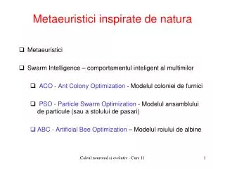 metaeuristici inspirate de natura