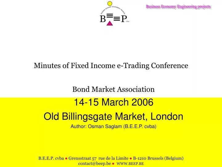 minutes of fixed income e trading conference