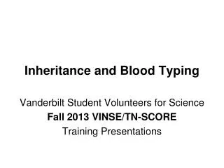 inheritance and blood typing