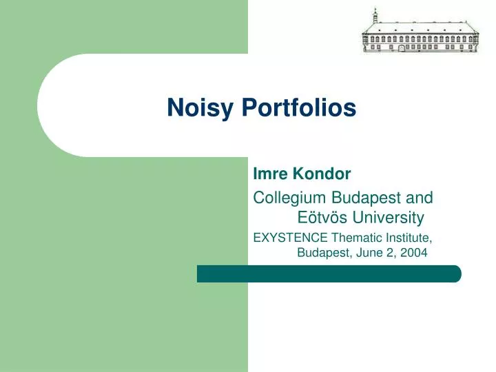 noisy portfolios
