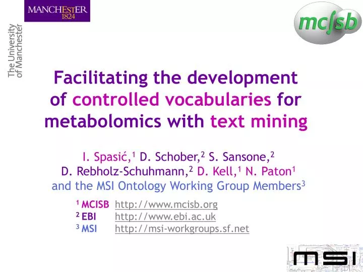 facilitating the development of controlled vocabularies for metabolomics with text mining