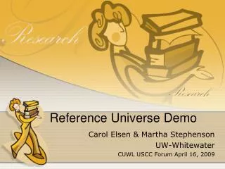 Reference Universe Demo