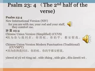 Psalm 23: 4 ? The 2 nd half of the verse)