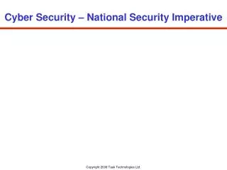 Cyber Security – National Security Imperative
