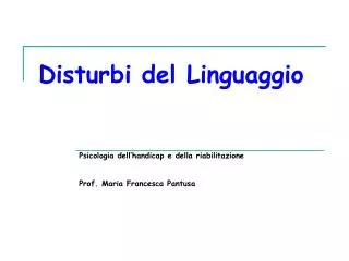 disturbi del linguaggio