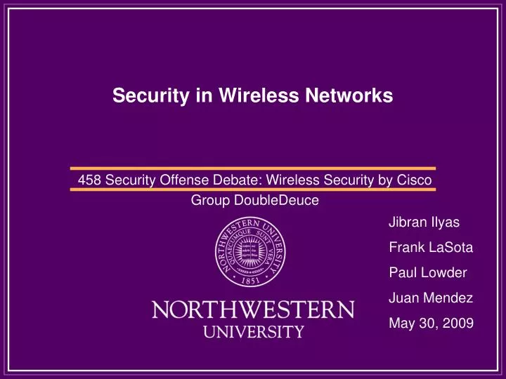 security in wireless networks